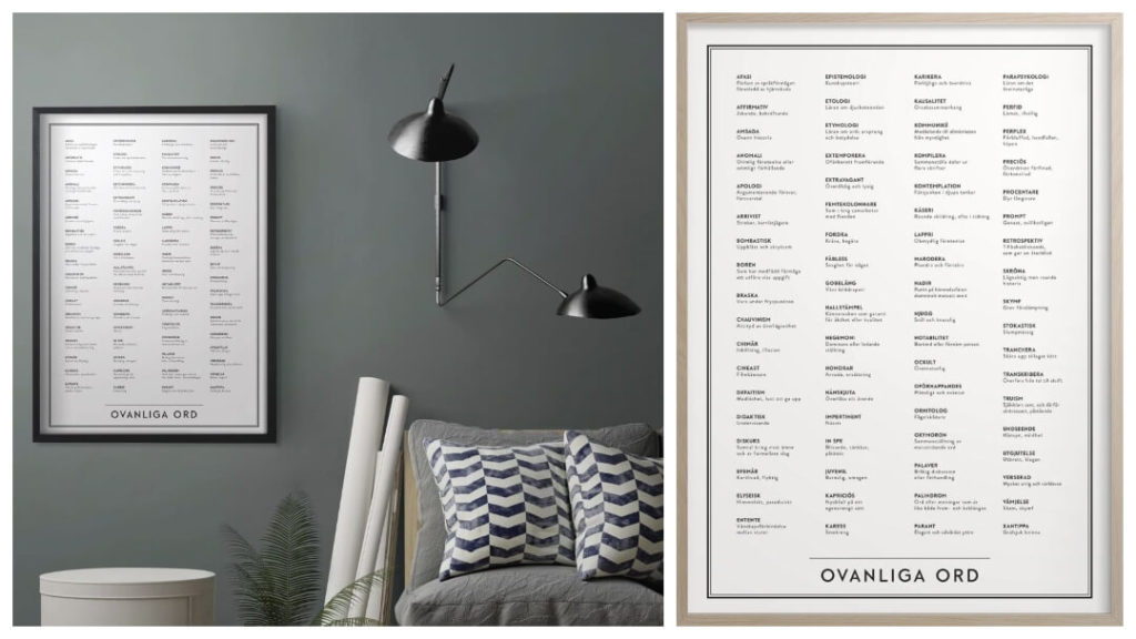 Presenttips till honom: Ovanliga Ord Poster, 50x70 cm