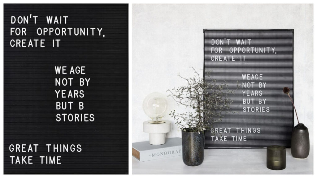 Presenttips till honom: MONOGRAPH, Letter Board Tavla 286 Bokstäver, Svart