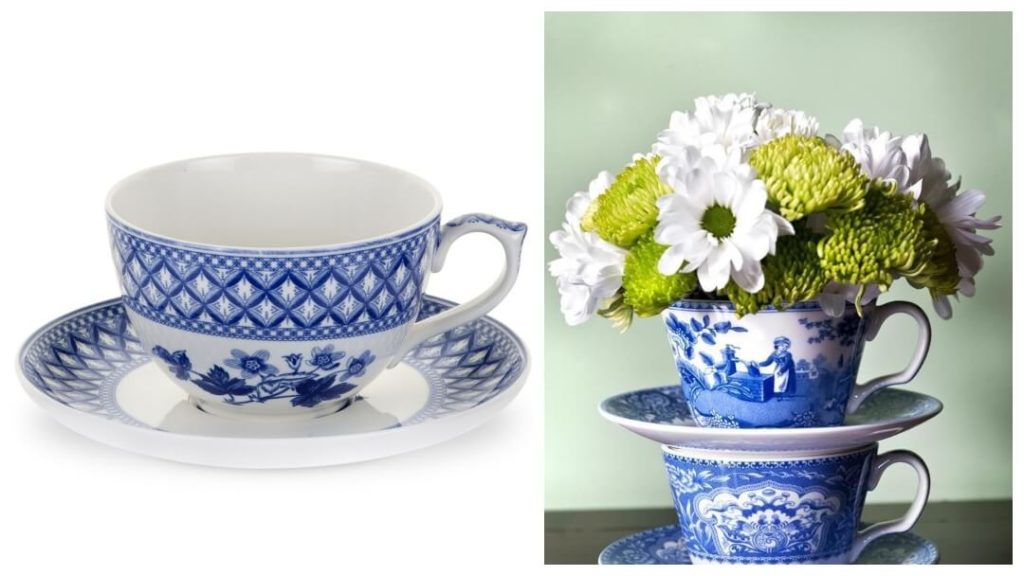 kvinnlig 50 års present: Blue Room Geranium jumbokopp från Spode