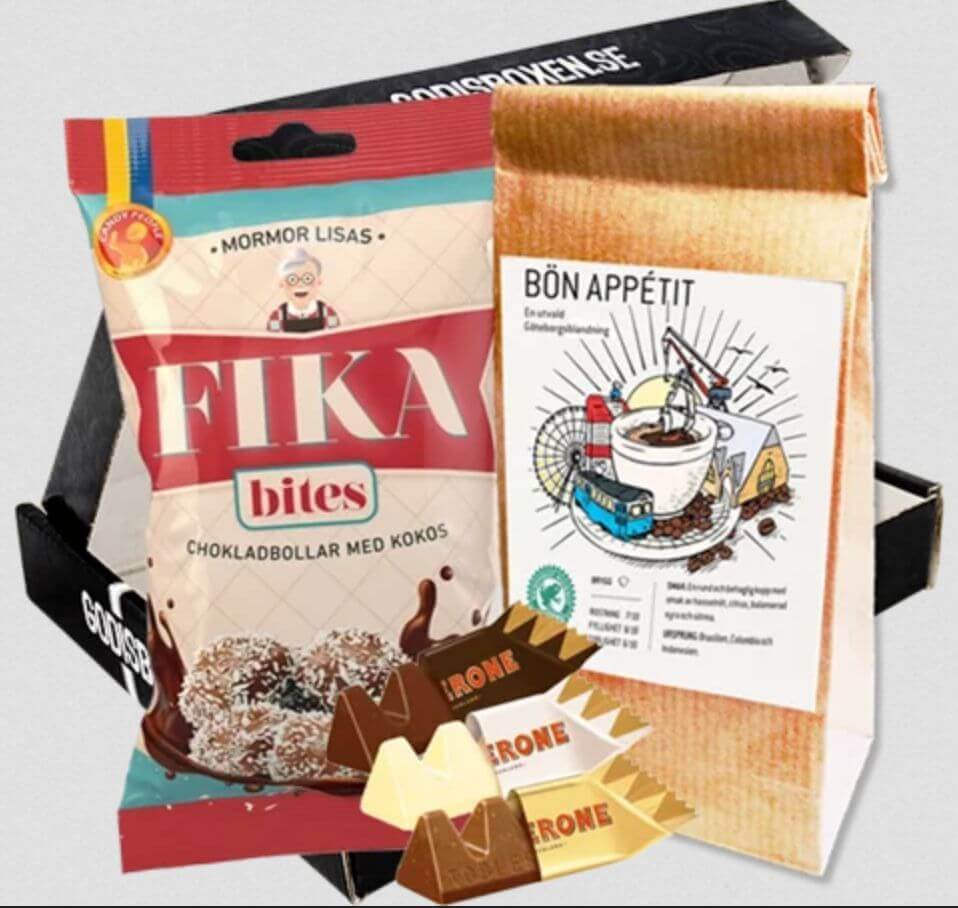 Presentgorg med allt för för en fika