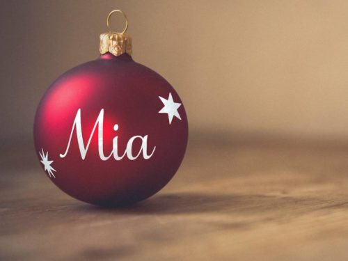 Julekule med navn delux