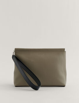Grain Leather Clutch Bag