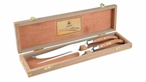 Gavetips til pappa: Tranchersett Laguiole kniv og gaffel