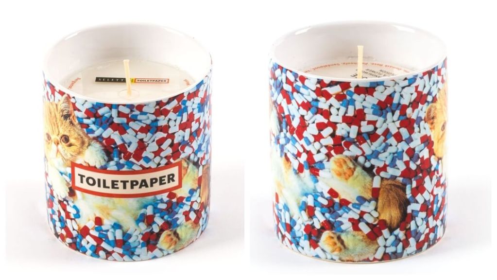 julklapptips till pojkvännen: Toiletpaper Pills doftljus från Seletti