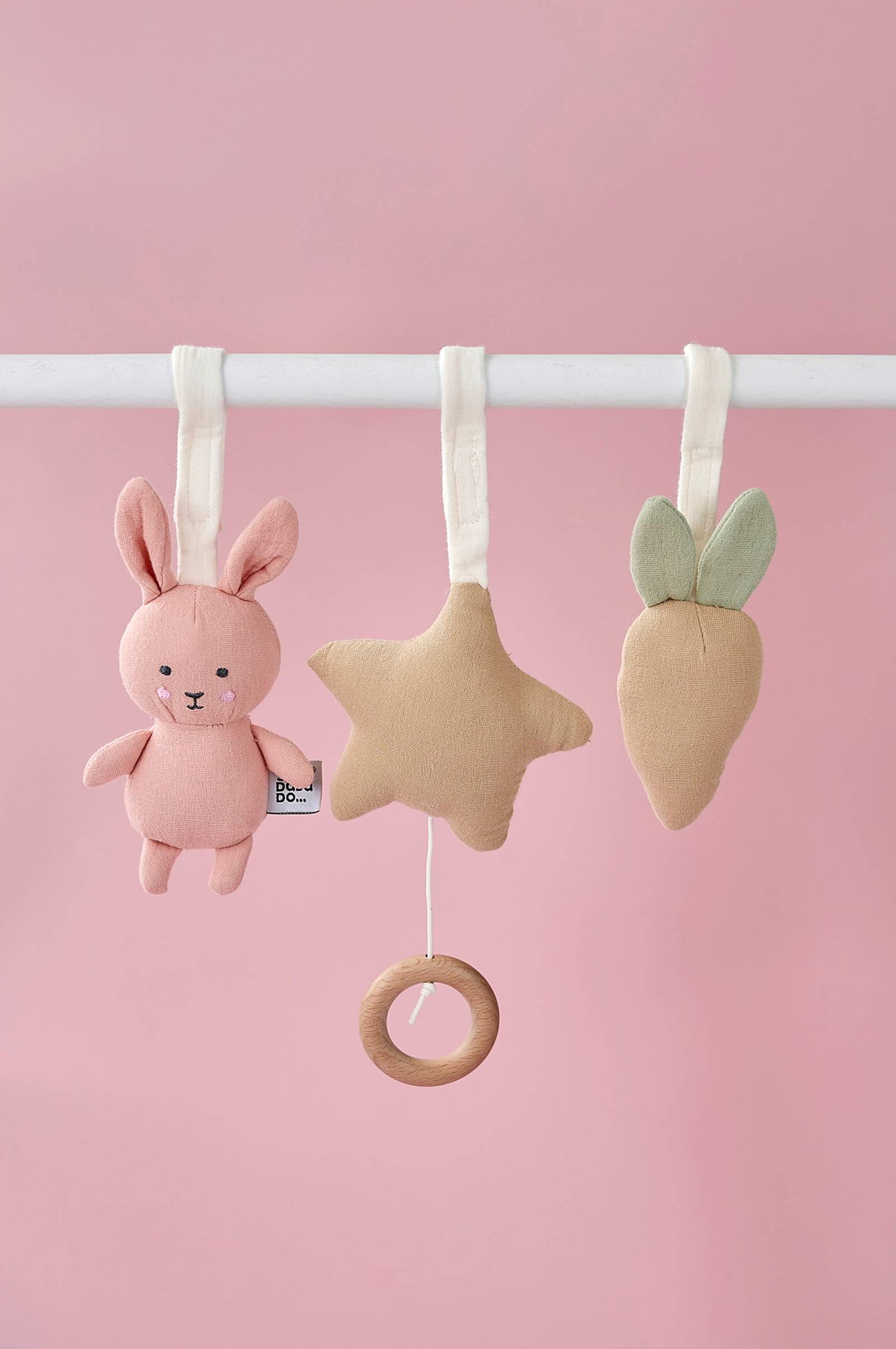 Babygym leksaker Bunny rosa