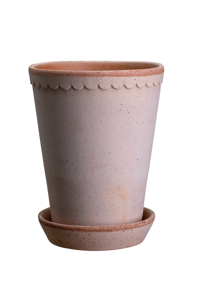 Bergs Potter Hög kruka med fat Helena RAW, Ø 14 cm