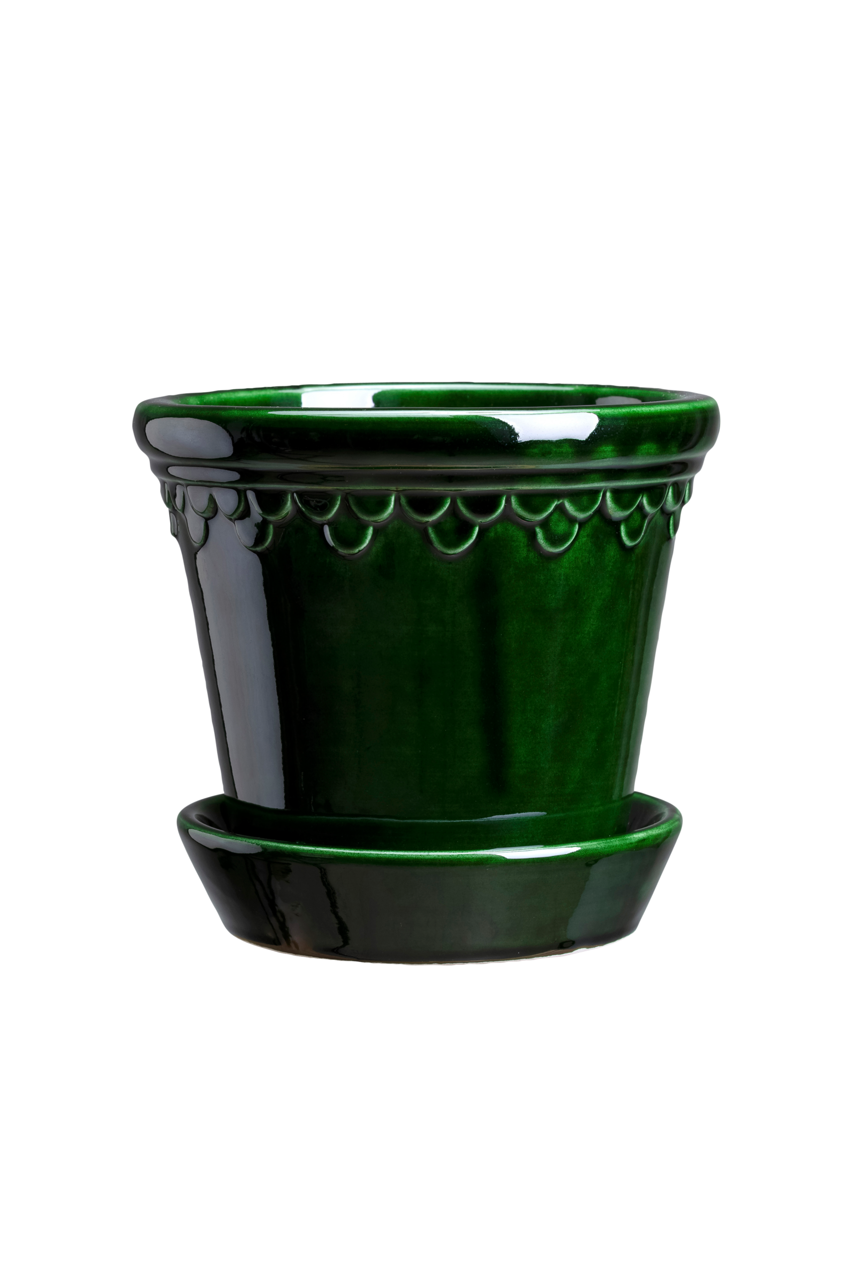 Bergs Potter Kruka med fat Københavner GLAZED Ø14 cm