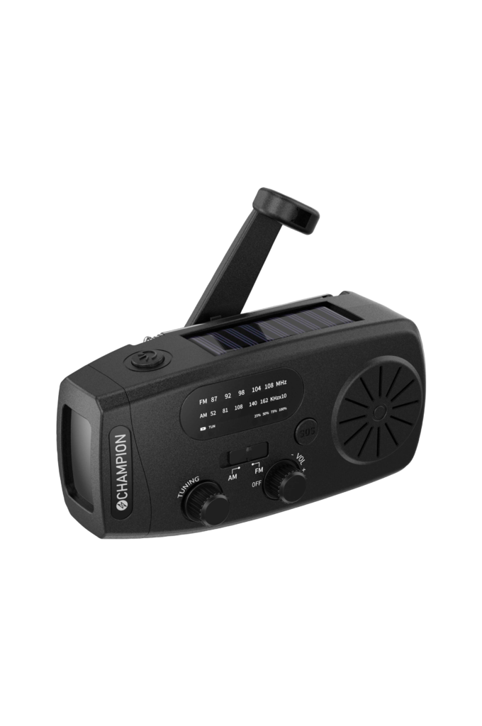 Champion Nordic Vevradio med ficklampa och solceller