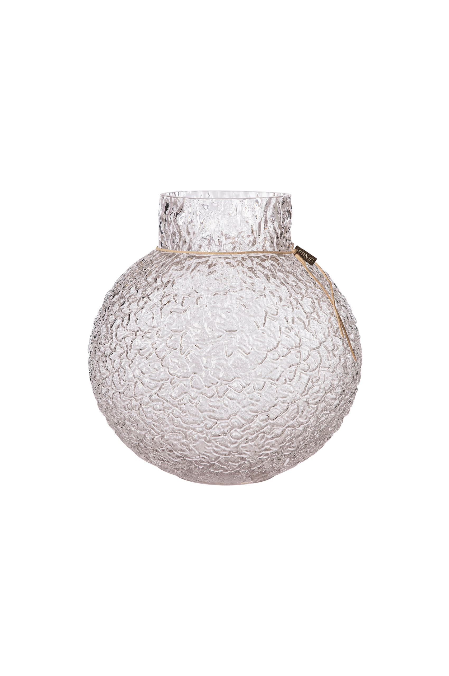 ERNST Glassvase rund mønstret tekstur Ø 29 cm, h 30 cm