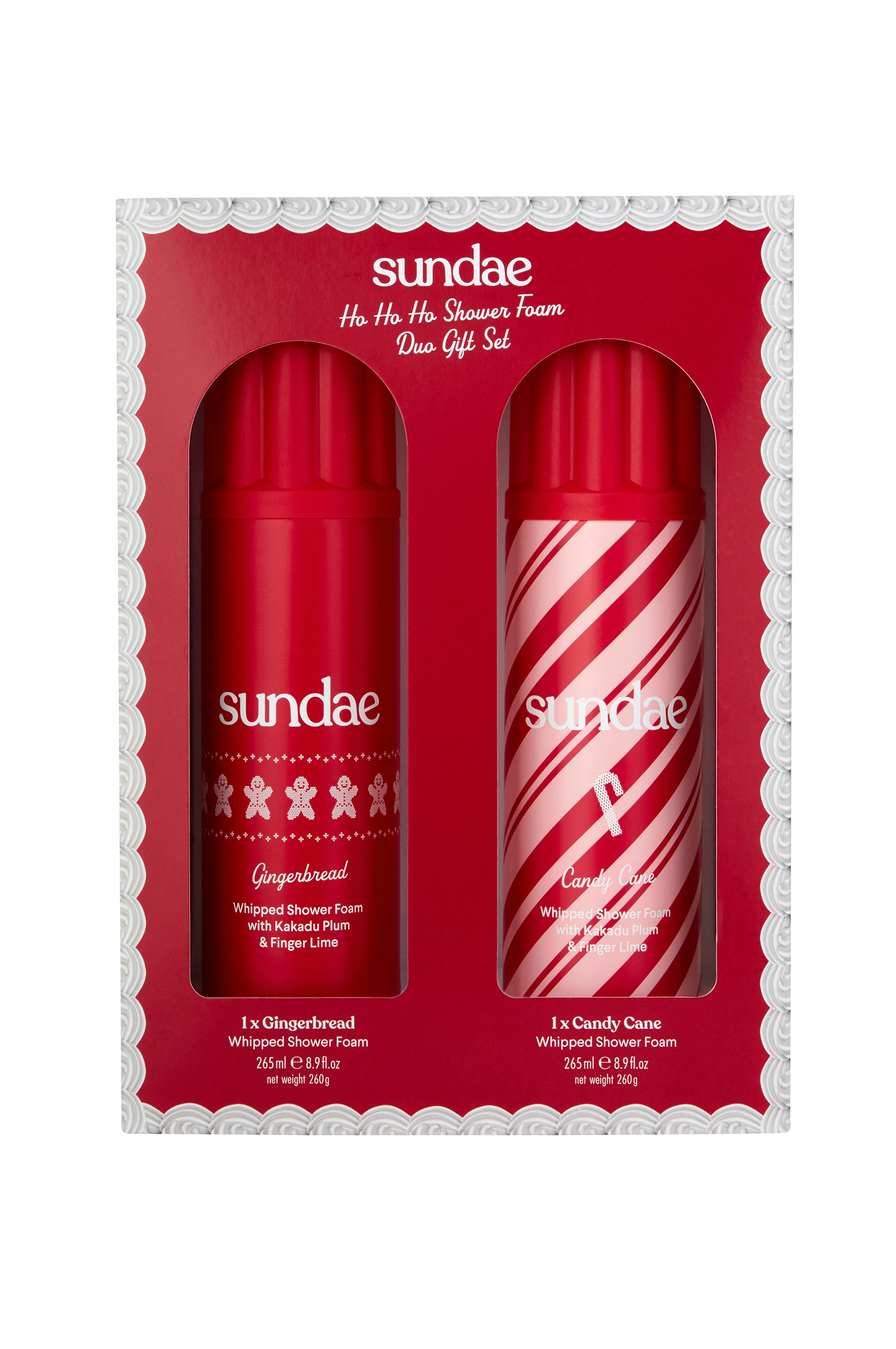 Sundae Giftbox Gingerbread & Candy Cane Whipped Shower Foam